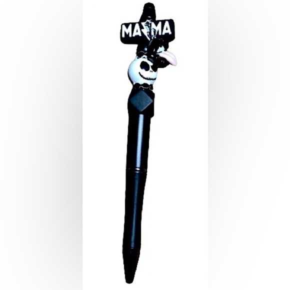 Other - 🖤spooky mama beaded black  pen , black lips charm 🖤